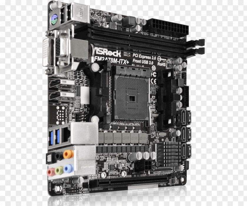 Computer Motherboard Hardware Mini-ITX ASRock FM2A88X-ITX+ CPU Socket PNG