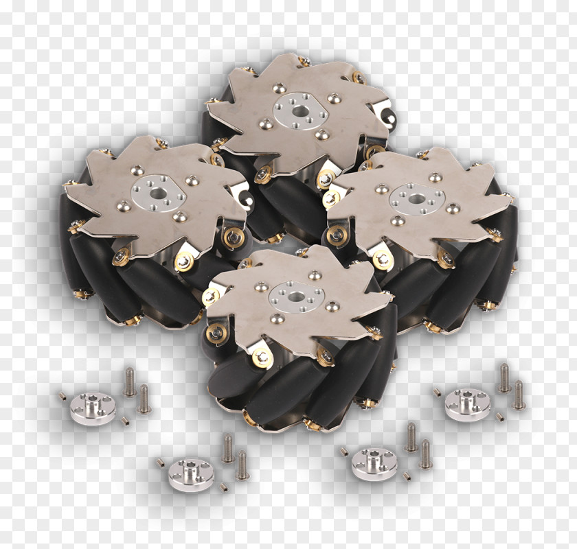Diy Auto Parts Storage 100mm Mecanum Wheel Set With 4mm Shaft Connector Robotics Makeblock PNG