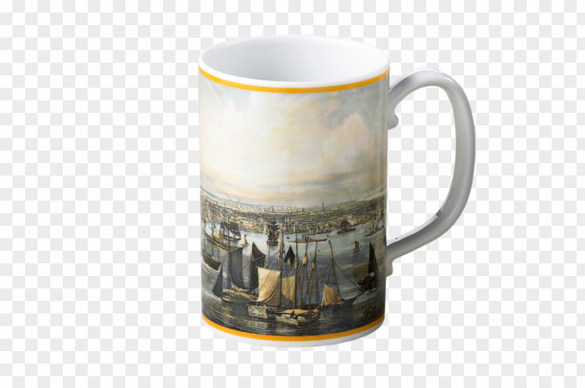New York Harbor Coffee Cup Mottahedeh & Company Mug Map PNG