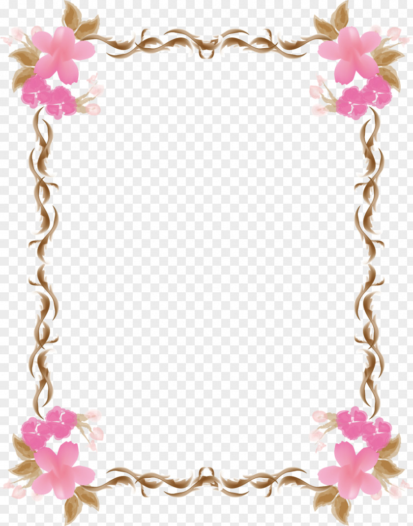 Pink Lace Border Photo Frame Angle Download PNG