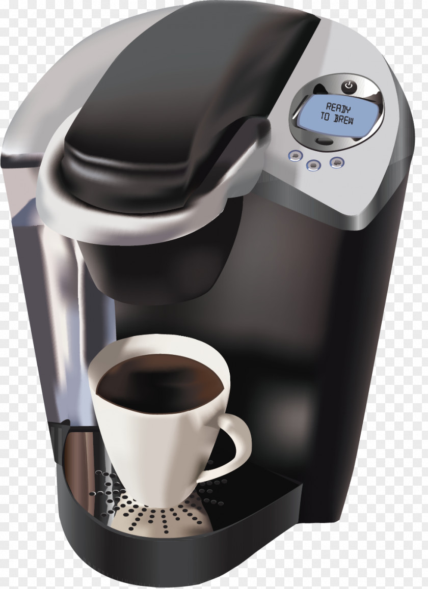 Vector Gray And Black Coffee Coffeemaker Espresso Cafe Keurig PNG