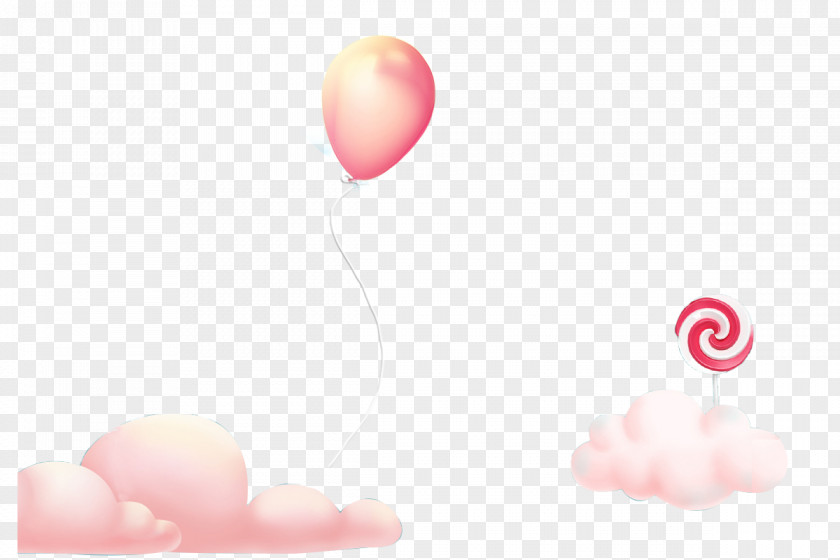Cartoon Hand Painted Cloud Balloon Lollipop Heart Pattern PNG