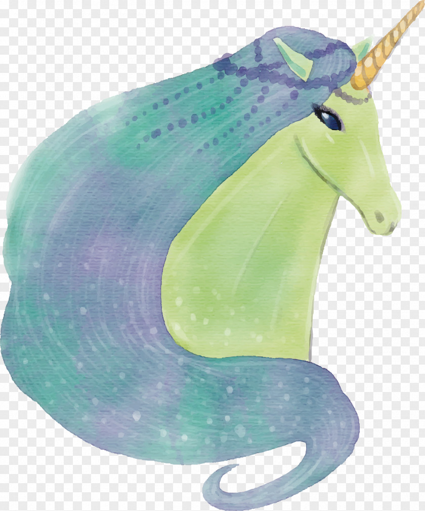 Hand Painted Unicorn Watercolor Painting Euclidean Vector PNG