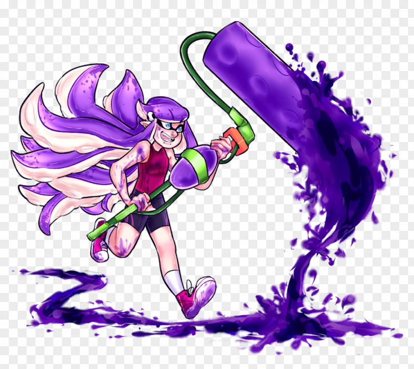 Purple Splatoon Drawing PNG