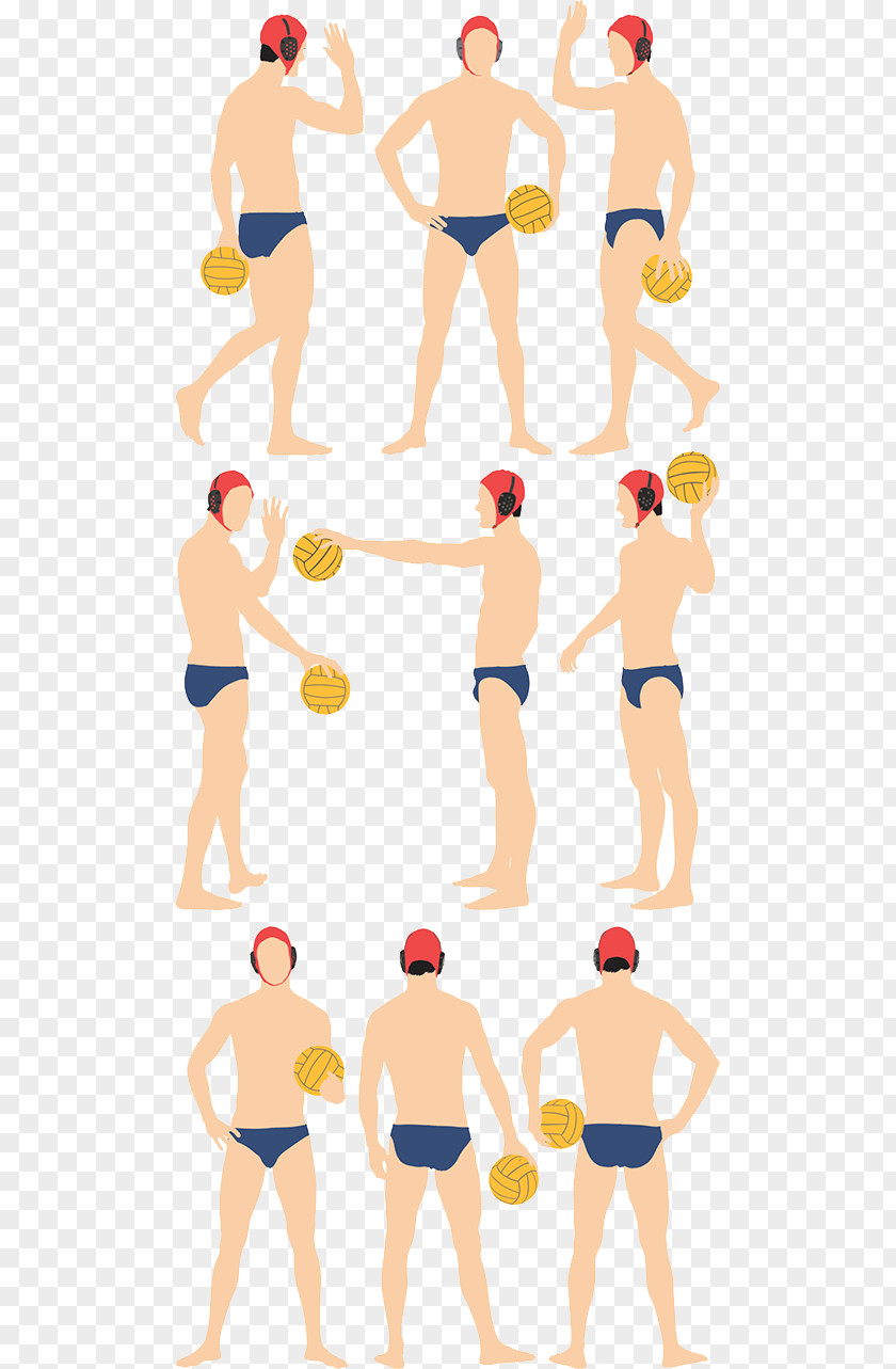 Water Volleyball Swim Briefs Polo Illustration PNG