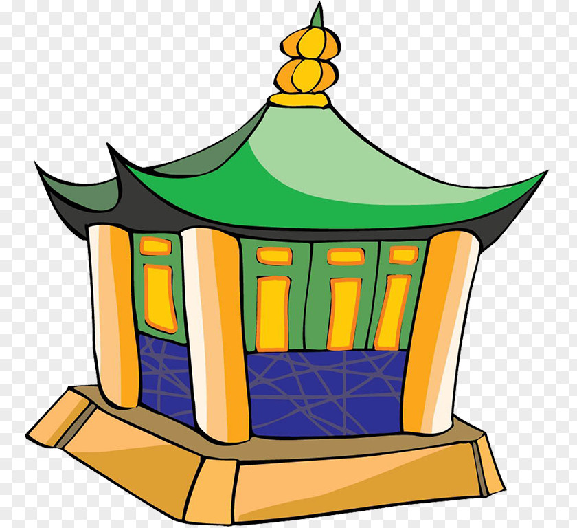 Pavilion-shaped Temple Architecture Miu1ebfu Cartoon Clip Art PNG