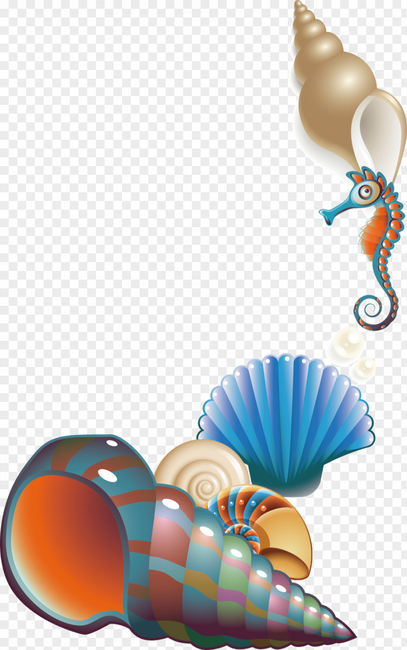 Shell Marine Hippocampus Creative Posters Seashell Poster Clip Art PNG