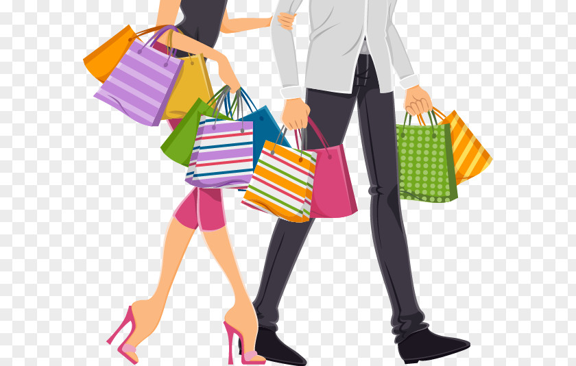 Couple Holding Color Pattern Bag Shopping Stock Photography Clip Art PNG