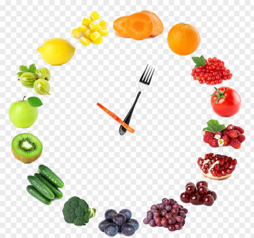 Fruit Vegetarian Food Clock Plant PNG
