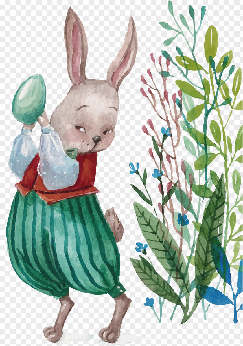 Cartoon Rabbit Vector Easter Bunny Illustration PNG
