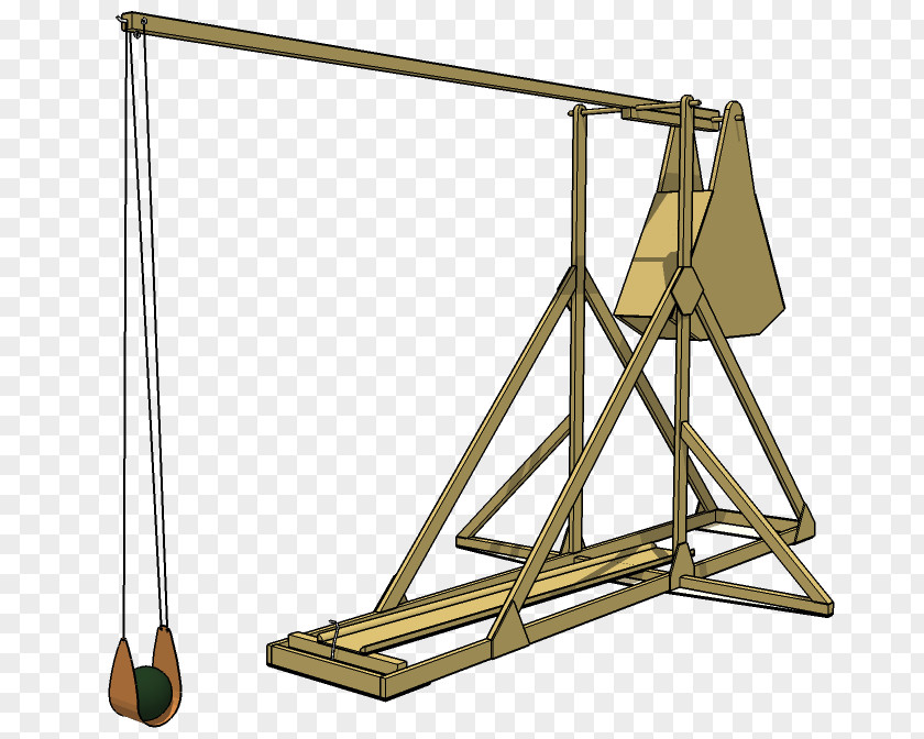 Catapult Trebuchet Counterweight Lever Mechanism PNG