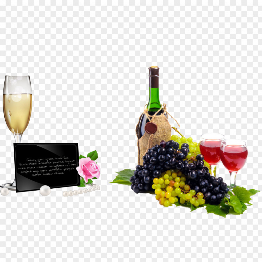 Red Wine White Beer Common Grape Vine PNG