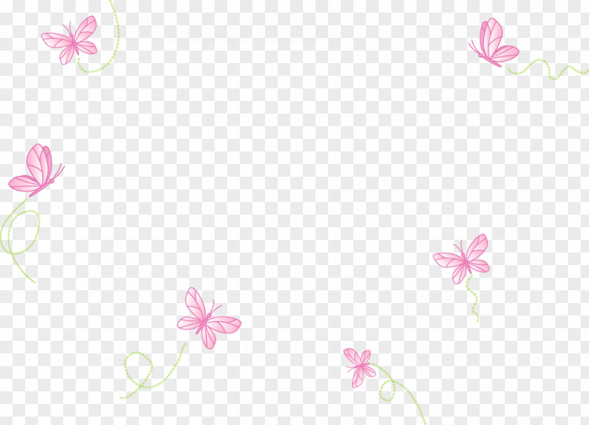 Beautiful Pink Butterfly Petal Pattern PNG