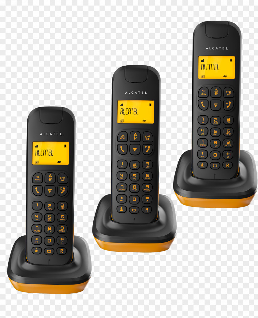 Orange Poster Alcatel Mobile Digital Enhanced Cordless Telecommunications Telephone D135 Duo Black Dect Id Calls. PNG