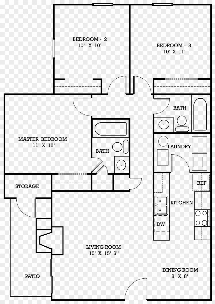 Three Rooms And Two Paper Floor Plan Technical Drawing PNG