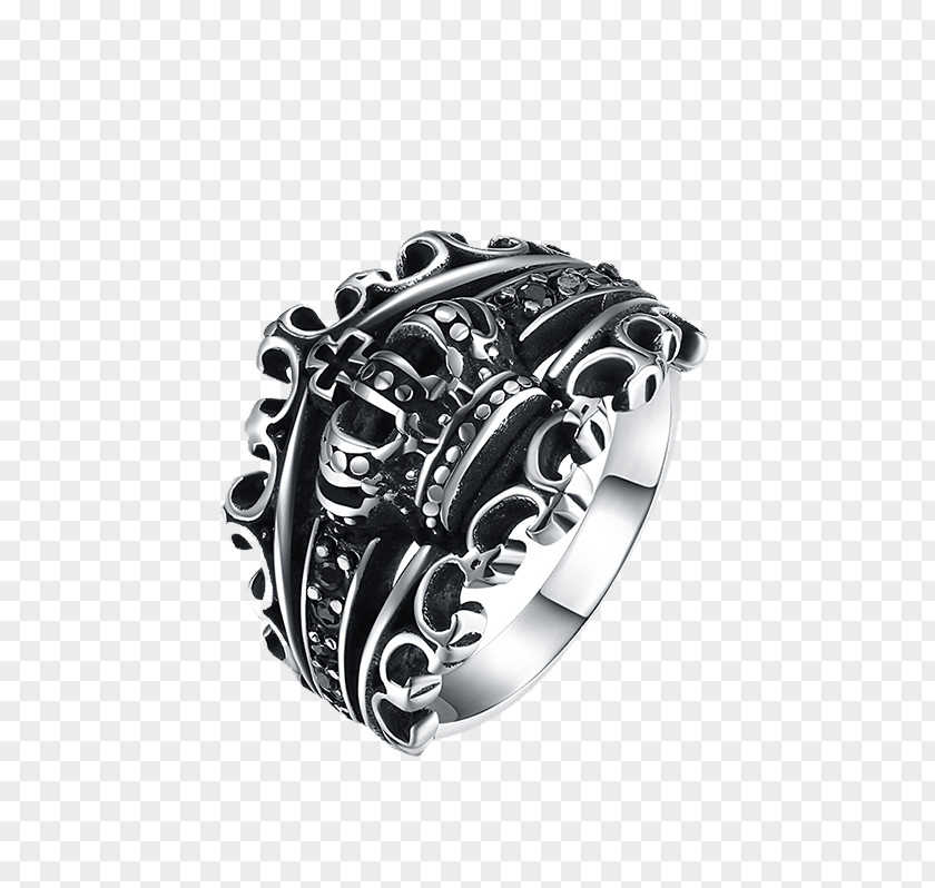 Gothic Pattern Ring Sterling Silver Jewellery Stainless Steel PNG