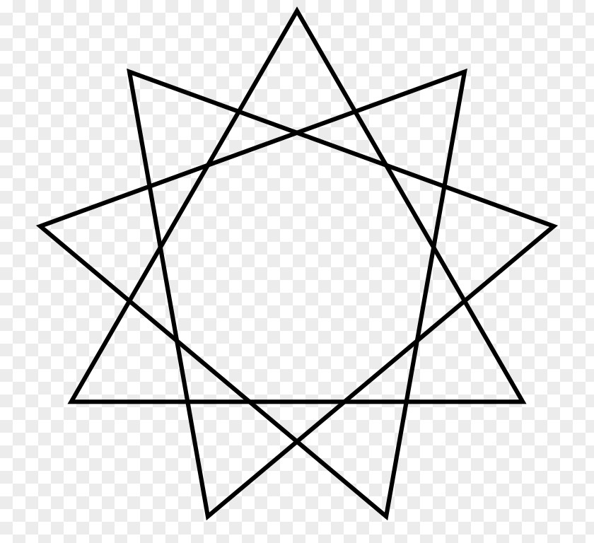 Polygon Star Enneagram Regular PNG