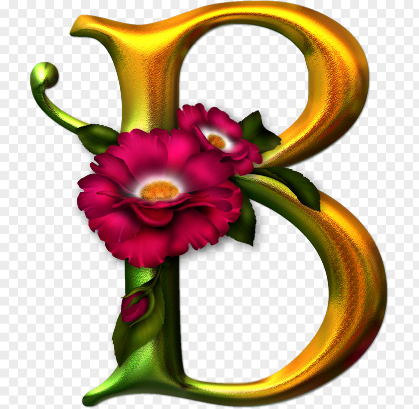 Alphabet Letter Floral Design PNG