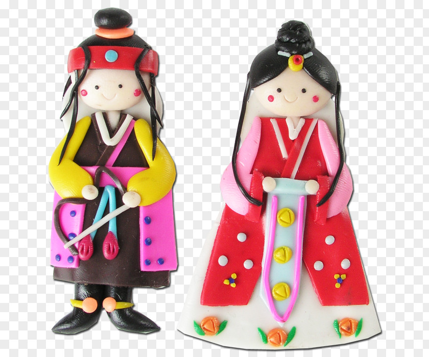 Doll Refrigerator Magnets Hanbok Craft Collectable PNG