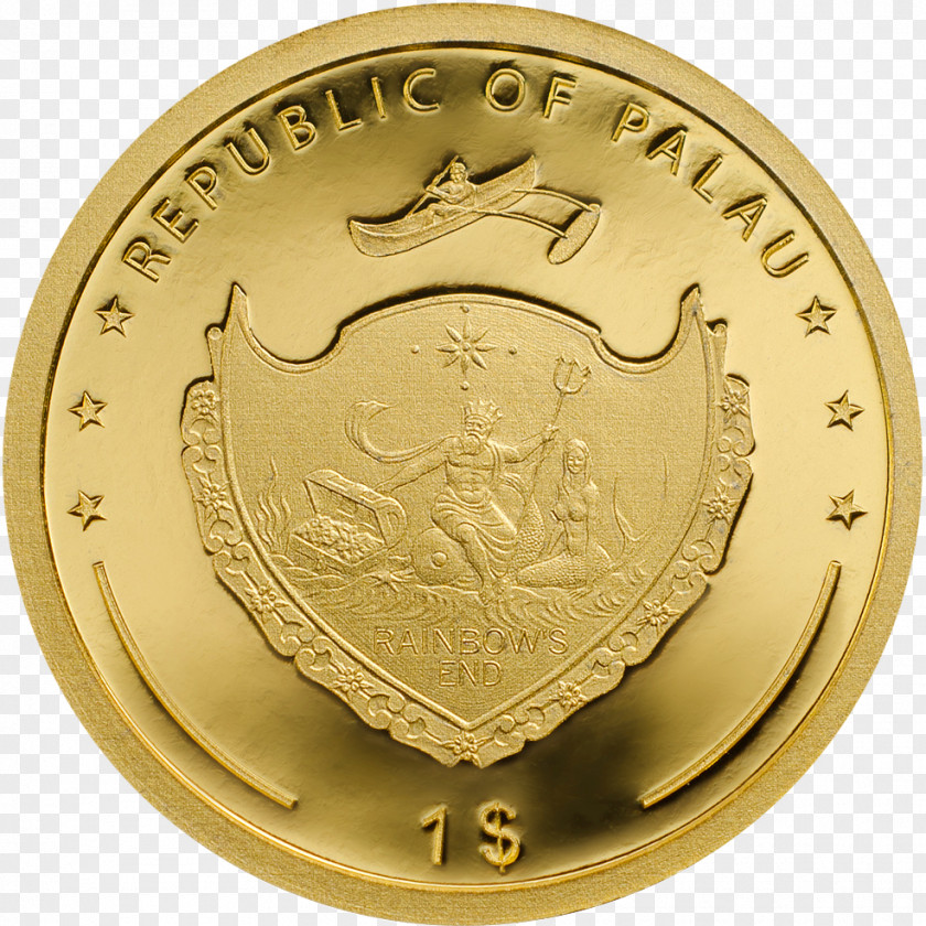 Gold Coin Medal Symbol Palau PNG