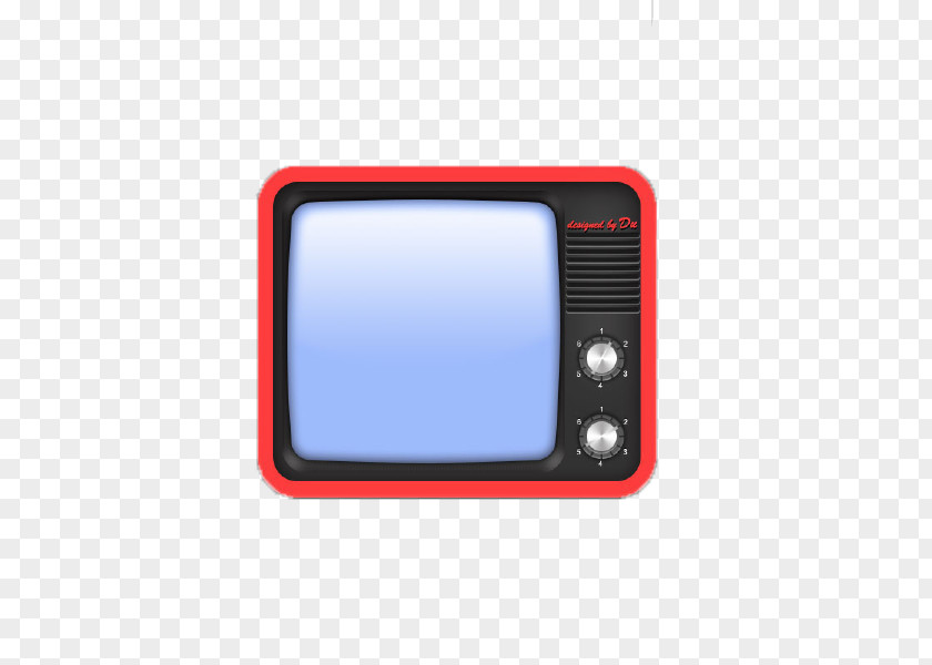 Old TV Cartoon Red Television Set PNG