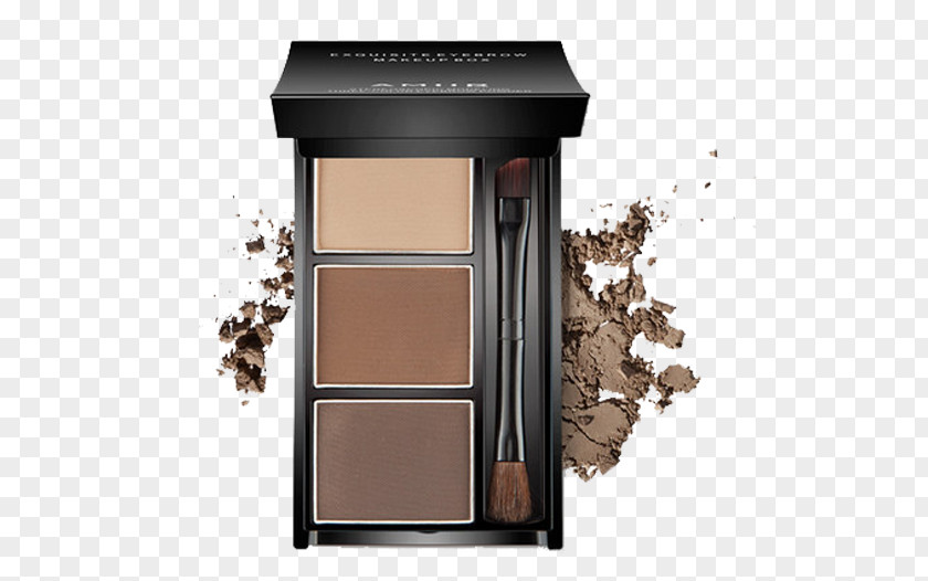 Three Grid Eyebrow Powder Box Makeup Cosmetics Make-up Permanent PNG