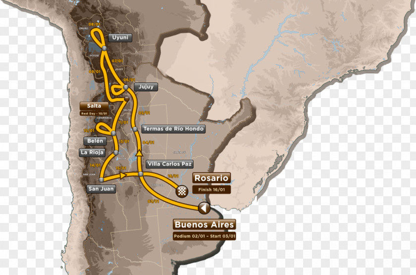 Argentina Team 2016 Dakar Rally Bolivia Map Coverage PNG