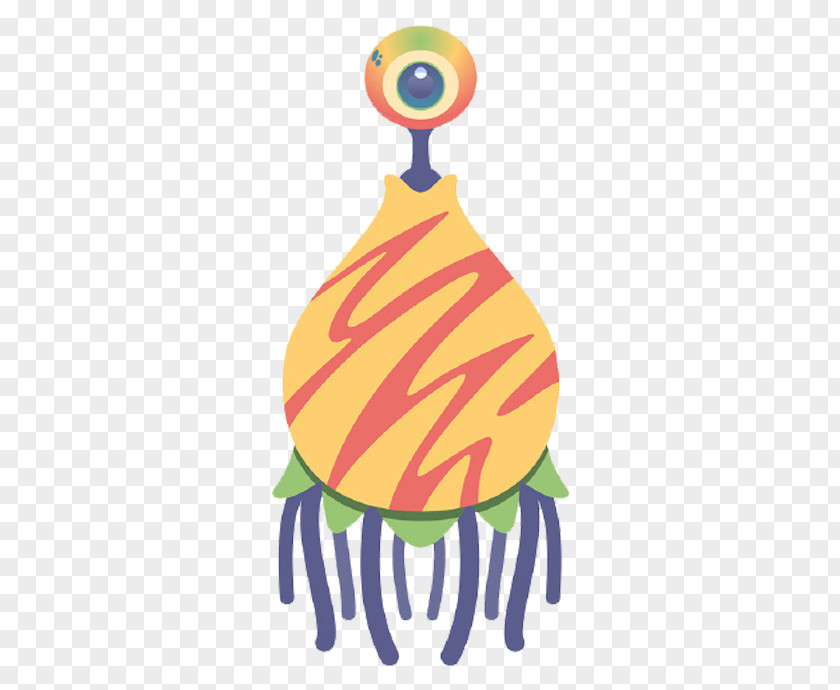 Cartoon Eye-catching Alien Vertebrate Yellow Illustration PNG