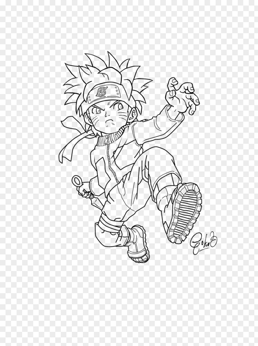 Goku Line Art Sasuke Uchiha Drawing Sketch PNG