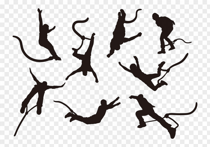 Jumping Bungee Silhouette PNG
