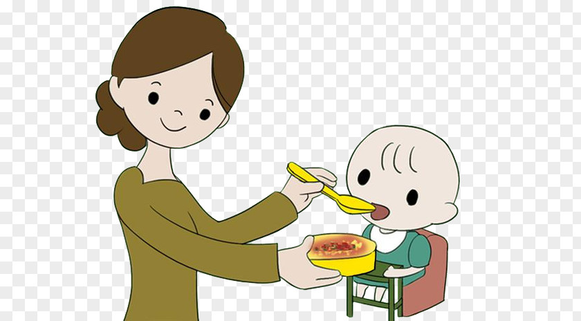 Mother Feeding Baby Food Eating Infant Child PNG