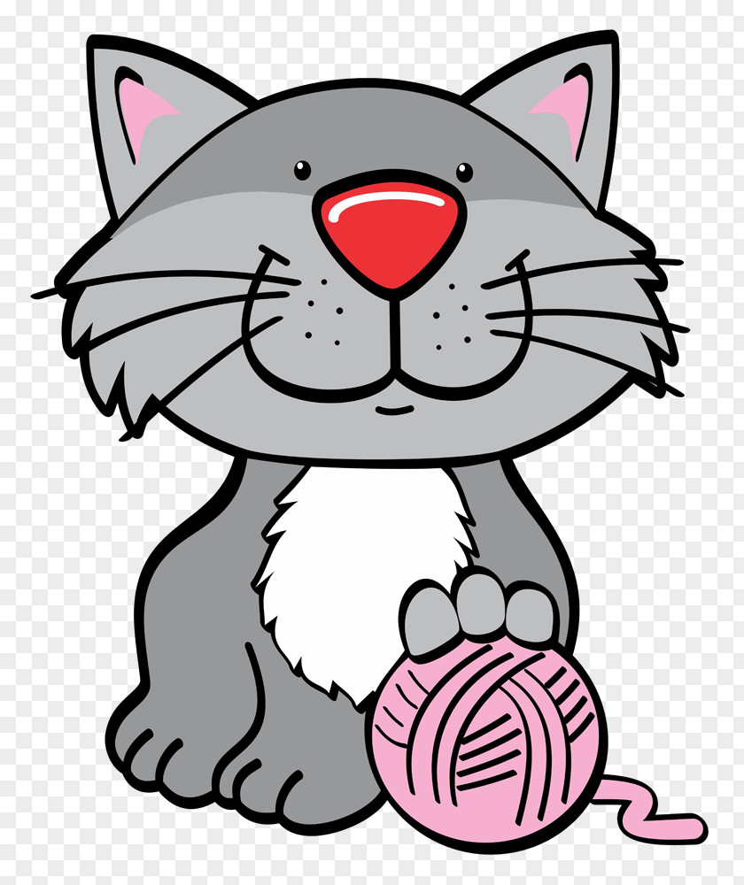 Cartoon Cat Nose Pink Head PNG