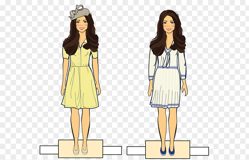 Doll Kate Middleton Paper Top PNG
