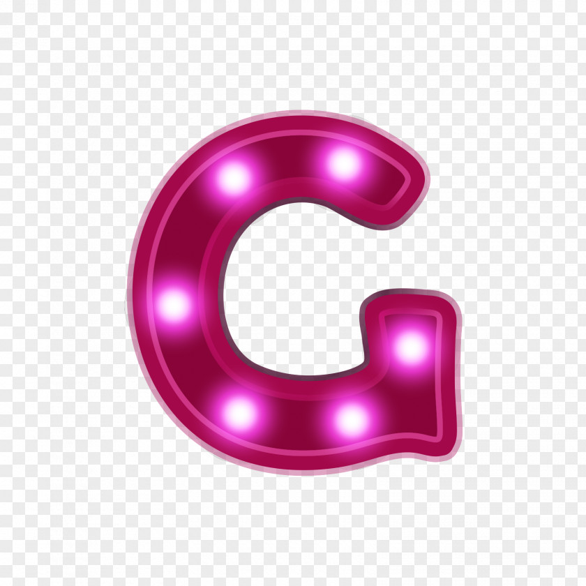 Neon Alphabet G Letter PNG