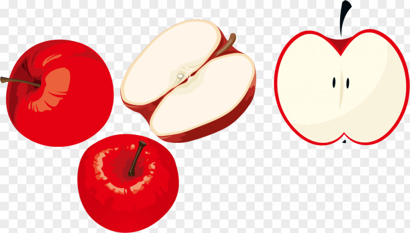 Vector Red Apple Pull Material Effect Element Free Clip Art PNG