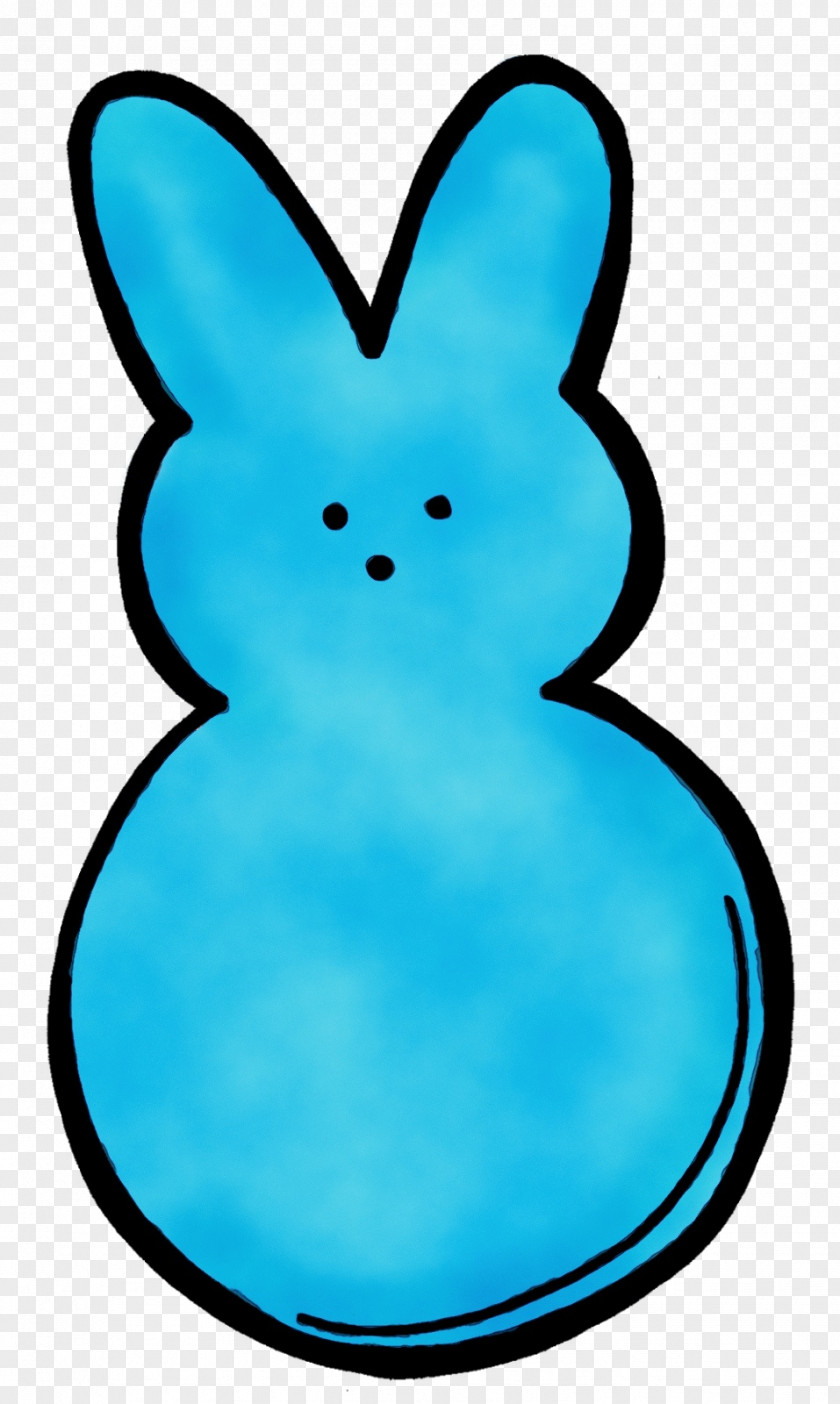 Rabbit Line Art Aqua Turquoise Blue Teal Clip PNG