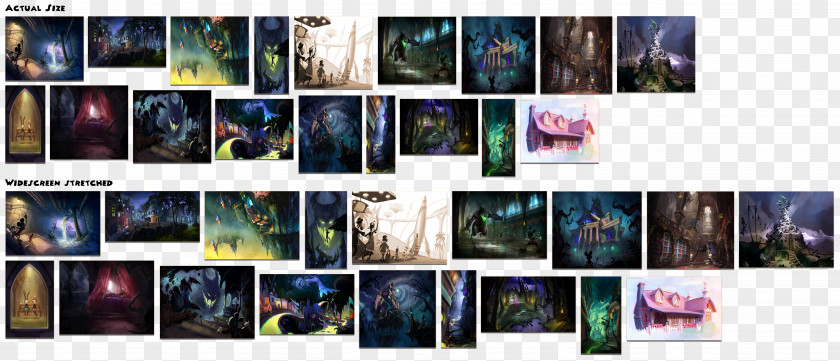 Collage Epic Mickey Video Concept Art PNG