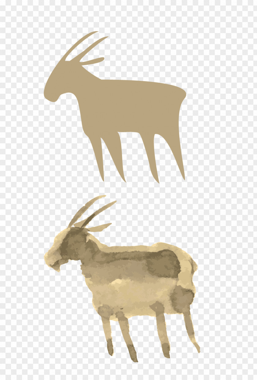 Hand-painted Goat Sheep Silhouette PNG