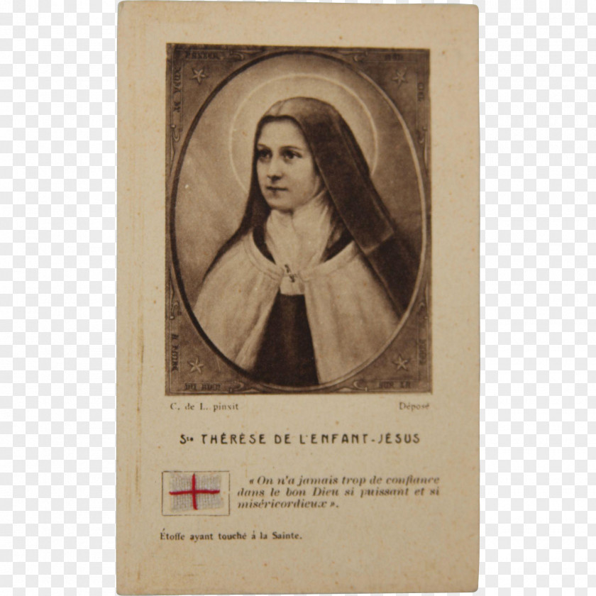 Sainte Therese De Lisieux Carmel Holy Card Saint Relic Carmelites PNG