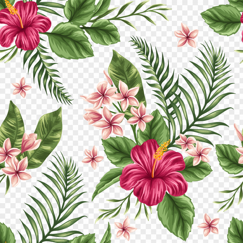 Hand-painted Flowers Background Flower Tropics Watercolor Painting PNG