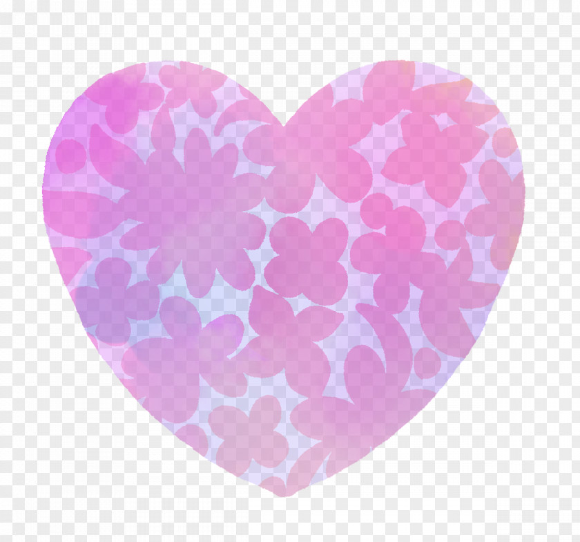 Hand-painted Flower Pattern Watercolor Heart Clipa PNG