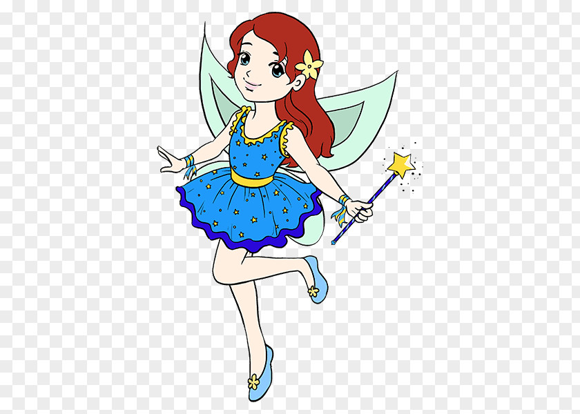 The Fairy Scatters Flowers Drawing Cartoon Sketch PNG