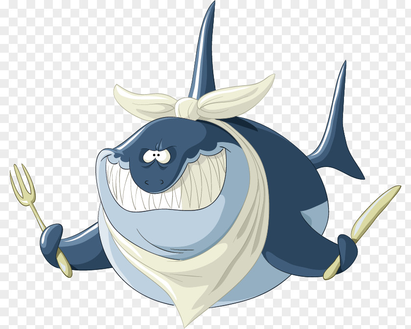 Holding A Knife And Fork Shark Great White Royalty-free Cartoon PNG