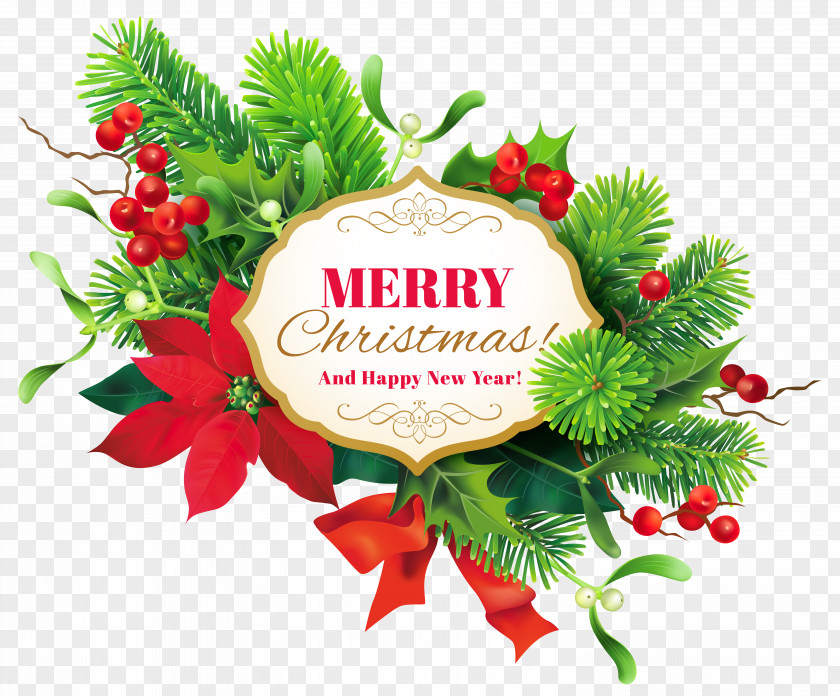 Merry Christmas Decor Clipart Image Decoration New Year Clip Art PNG