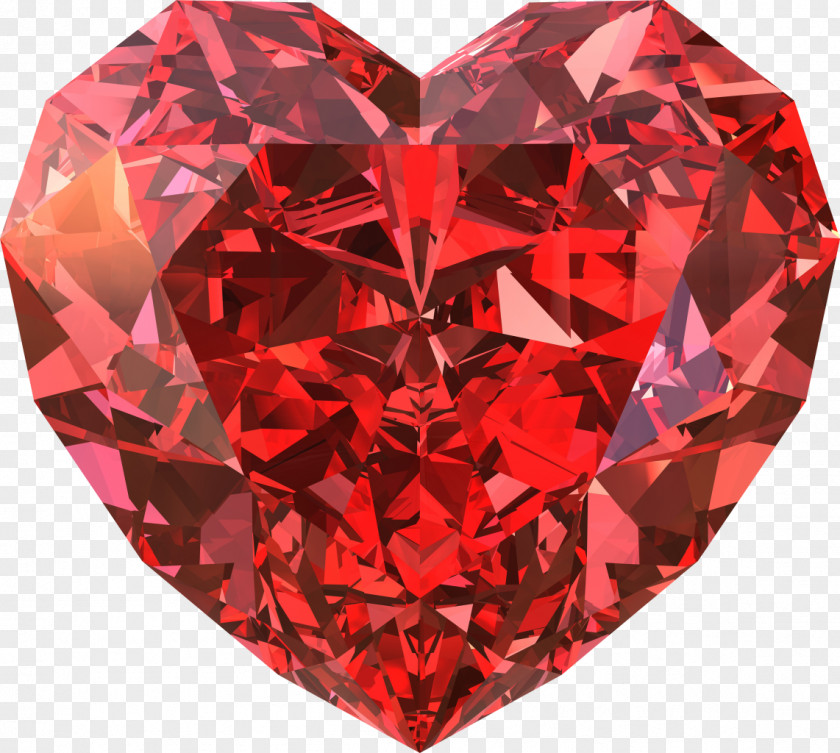Ruby Heart Diamond Gemstone PNG