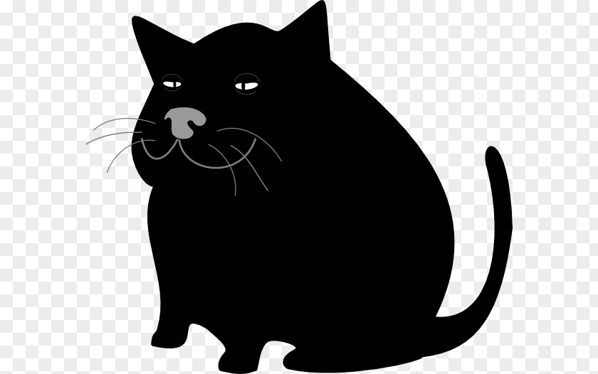 Fat Cliparts Black Cat Kitten Cartoon Clip Art PNG