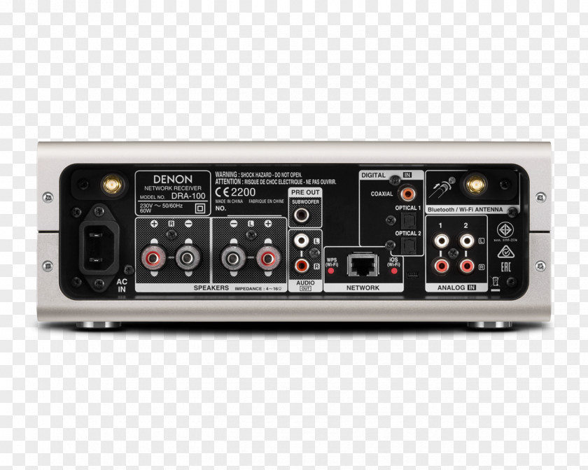 Gapless Playback AV Receiver Denon DRA-100 Audio Power Amplifier Radio PNG