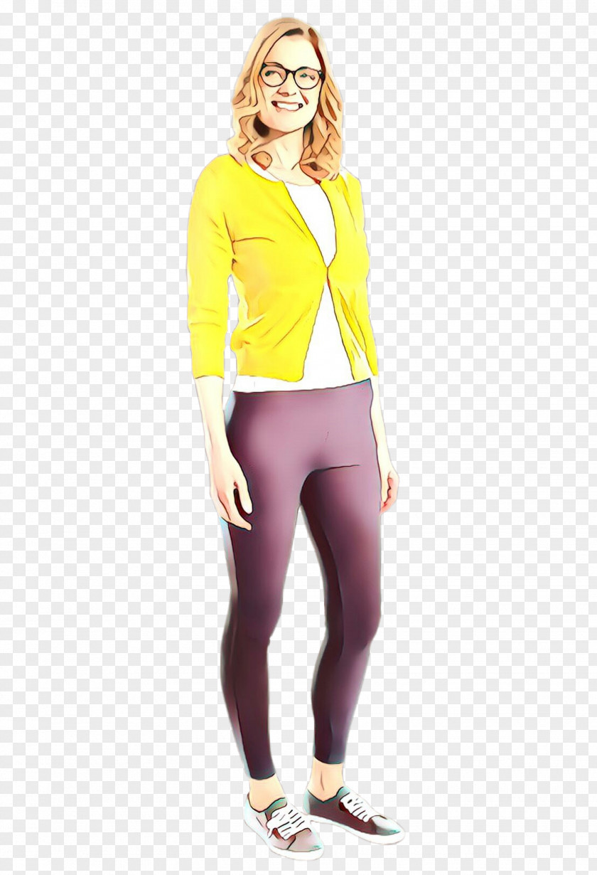 Trousers Outerwear Clothing Yellow Leggings Tights Standing PNG