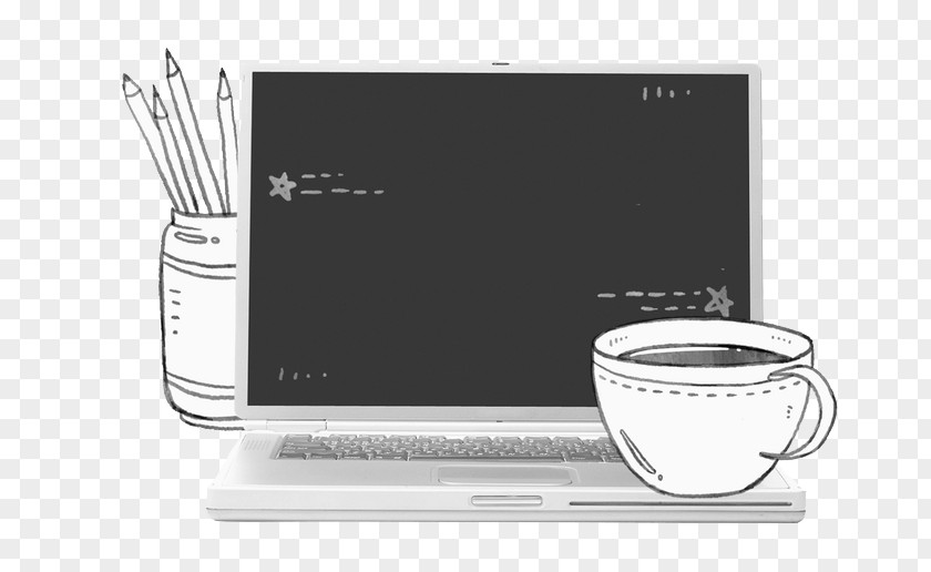 Modern Laptop-painted Artwork Cup Laptop Icon PNG
