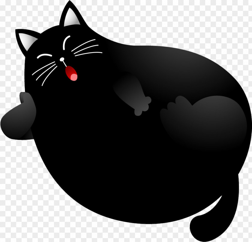 Big Black Ball Cat Nose Kitten Cartoon Clip Art PNG
